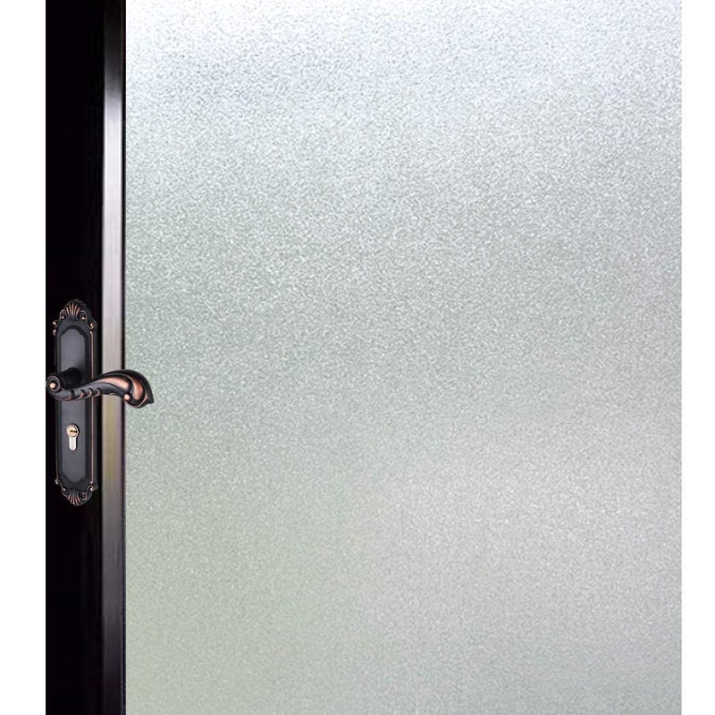 DUOFIRE Window Privacy Film Frosted Glass Window Film Static Cling No Glue Anti-UV Window Cling Privacy Film Non Adhesive for Office Meeting Room Bathroom Living Room, Pure Frosted 47.2 x 118 in - Image 1